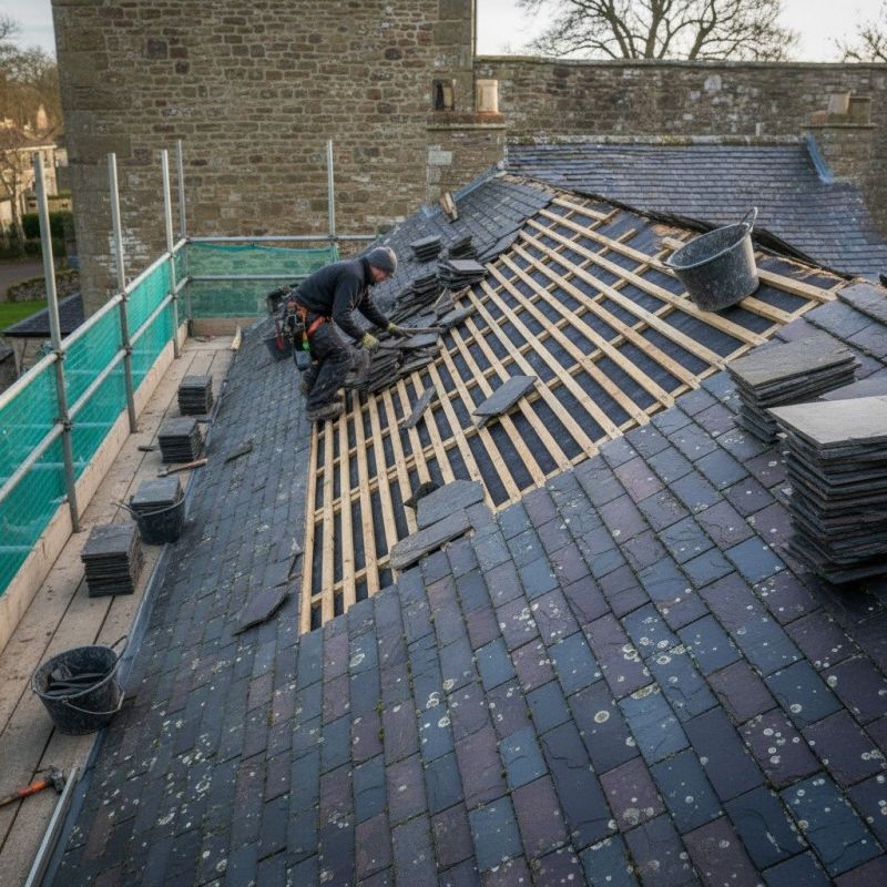 Slate Roof Replacement in Aston, PA